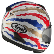 
The RX-7V EVO is an evolution of the RX-7V. Besides the change of homologation, it has several features and changes.

The RX-7V EVO will be certified to the new and more stringent ECE R22-06 regulation, while staying true to the core values of Arai of Rounder, Smoother, and Stronger for optimal Glancing Off performance.

The RX-7V EVO represents the summit of Arai’s knowledge, experience, and know-how in helmet technology:

Different style cheek pads removable with hook at the back
The side 