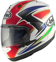 
The RX-7V EVO is an evolution of the RX-7V. Besides the change of homologation, it has several features and changes.

The RX-7V EVO will be certified to the new and more stringent ECE R22-06 regulation, while staying true to the core values of Arai of Rounder, Smoother, and Stronger for optimal Glancing Off performance.

The RX-7V EVO represents the summit of Arai’s knowledge, experience, and know-how in helmet technology:

Different style cheek pads removable with hook at the back
The side 