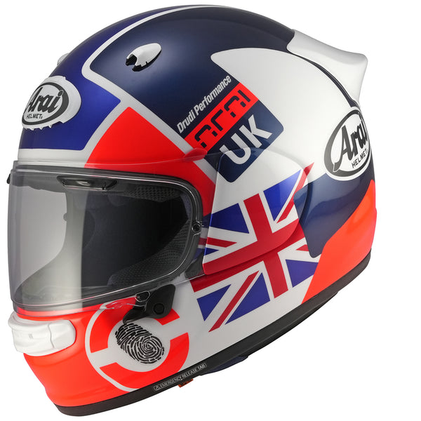 
The new Arai Quantic – as the mathematical definition describes – draws together in harmony the qualities and design elements found in helmets throughout the Arai range, while adding fresh features all of its own.

The Quantic offers a new choice for riders that want the very best helmet – in terms of protection, performance, comfort and ease of wear – without compromise. Using the aerodynamic and protective abilities of Arai’s full-race helmets, and all the experience and know-how earned over