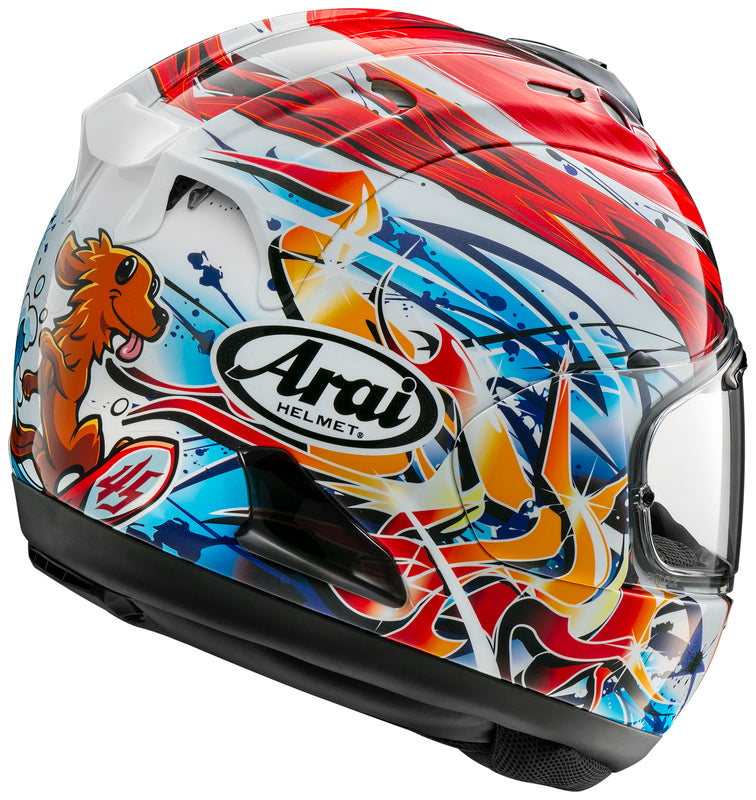 
The RX-7V EVO is an evolution of the RX-7V. Besides the change of homologation, it has several features and changes.

The RX-7V EVO will be certified to the new and more stringent ECE R22-06 regulation, while staying true to the core values of Arai of Rounder, Smoother, and Stronger for optimal Glancing Off performance.

The RX-7V EVO represents the summit of Arai’s knowledge, experience, and know-how in helmet technology:

	Different style cheek pads removable with hook at the back
	The sid