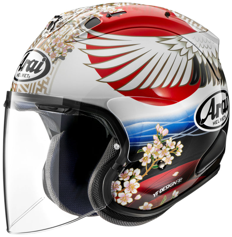 
For riding professionals, long-range tourers and urban commuters alike, the Arai SZ-R VAS EVO has become the choice of premium open-face helmets. It’s easy to see why. The combination of protection, light weight, comfort and open, all-round visibility make the SZ-R VAS EVO a unique, and special, proposition.

The PB-CLC2 outer shell itself is manufactured using a special Z compound of various resins, and balanced by a lightweight inner liner, that lowers the centre of gravity.

Comfort in th