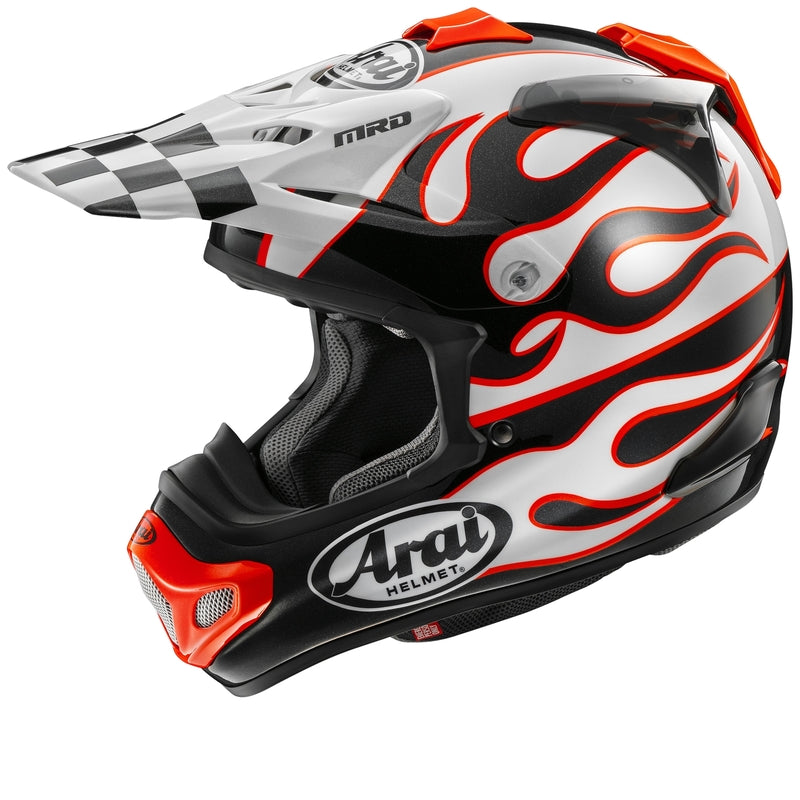 
MX-V EVO

Arai’s ultimate off-road helmet gains ECE R22-06 approval
No significant changes required thanks to Arai’s Priority for Protection: the core design philosophy of creating rounder, smoother and stronger outer shells combined with a one-piece multi-density EPS liner that work together to improve ‘Glancing Off’ performance.


The MX-V evolved from the legendary VX-3 and years of Arai’s competition experience can be found in its ultimate MX, Enduro and off-road use helmet. And, while fa