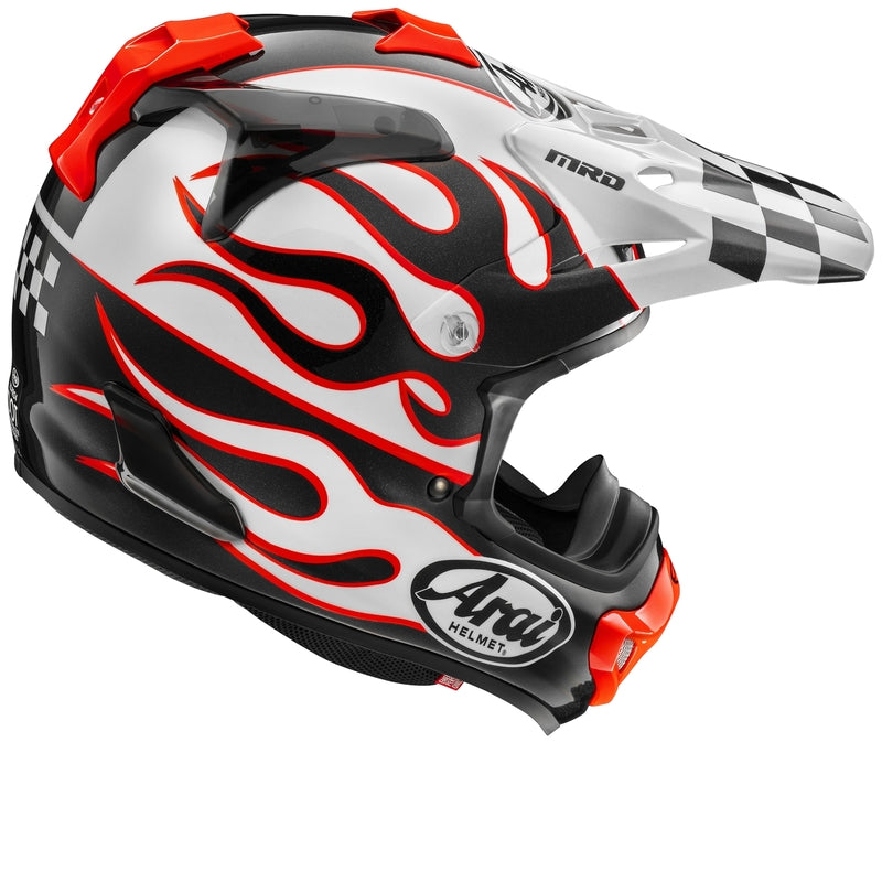 
MX-V EVO

Arai’s ultimate off-road helmet gains ECE R22-06 approval
No significant changes required thanks to Arai’s Priority for Protection: the core design philosophy of creating rounder, smoother and stronger outer shells combined with a one-piece multi-density EPS liner that work together to improve ‘Glancing Off’ performance.


The MX-V evolved from the legendary VX-3 and years of Arai’s competition experience can be found in its ultimate MX, Enduro and off-road use helmet. And, while fa